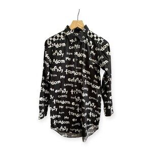 Comme des Garçons BLACK A/W2019 'My Energy Comes From Freedom' Shirt, Size XS